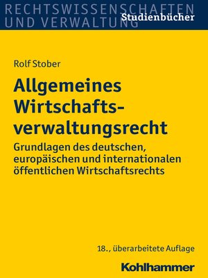 cover image of Allgemeines Wirtschaftsverwaltungsrecht